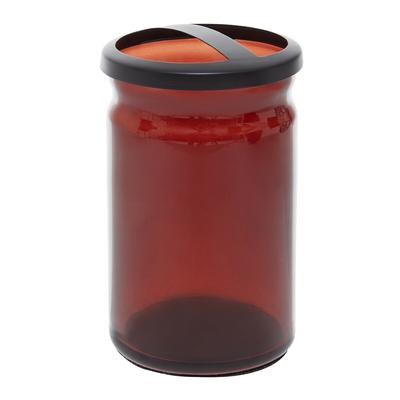 Red Glass Toothbrush Holder