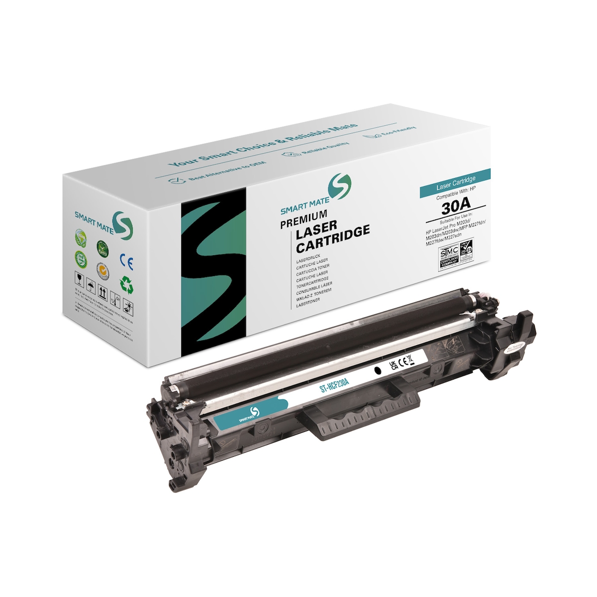 SmartMate wiederaufbereiteter Laser Toner Patrone für HP CF230A (30A) Schwarz Image