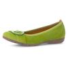 Ballerina GABOR, Damen, Gr. 40, grün (apfelgrün), Ziegenveloursleder, unifarben, modisch, Schuhe, flache Schuhe, Slipper mit Hovercraft Luftkammern-Laufsohle
