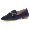 Slipper GABOR, Damen, Gr. 41, blau (dunkelblau), Ziegenveloursleder, unifarben, elegant, Schuhe, Loafer, Halbschuh, Businessschuh mit edler Zierschnalle