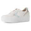 Plateausneaker GABOR, Damen, Gr. 40, creme, pastellfarben, Nappaleder, sportlich, Schuhe, Freizeitschuh, Halbschuh, Schnürschuh mit Best Fitting-Ausstattung