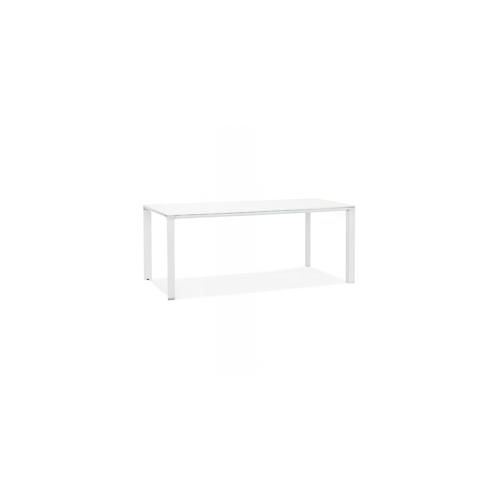 Besprechungstisch XLINE Metall Glas | Designer Esstisch mit Chrom Akzenten | Moderner Konferenztisch Weiß | Minimalistisch | Kadima Design