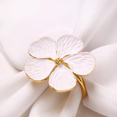 TEMU 6pcs Luxury Floral Alloy Napkin Rings- New Arrival For Hotel Banqueting Decor Image