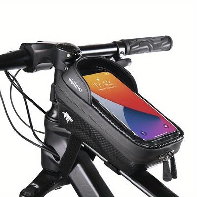 TEMU Bike Top Tube Bag, Bicycle Front Frame Pouch Pack Bike Phone Bag Cycling Accessories Pouch For Mountain Bike Use Bags