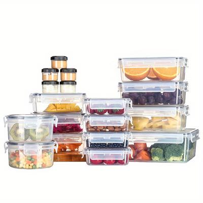 TEMU 18 Storage Containers With Airtight : Leak-proof Plastic Containers For Kitchen Organization, Meal Prep, Lunch Containers Organization