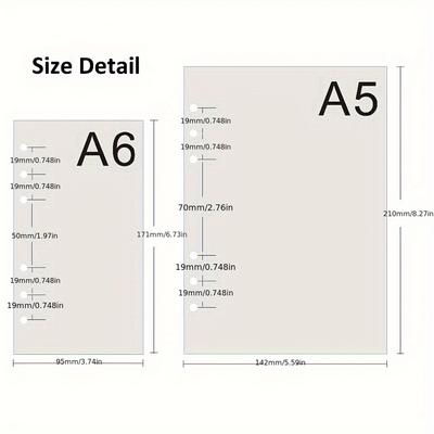 TEMU 5-pack A5/a6 Binder , Floral And Celestial Themed, Pre-punched Cardboard Planner Tabs