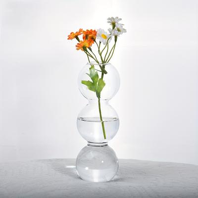 TEMU Chic Glass Bubble Vase - Transparent, For Home Decor | Bedroom, Living Room & Dining Table | -inspired Minimalist Centerpiece