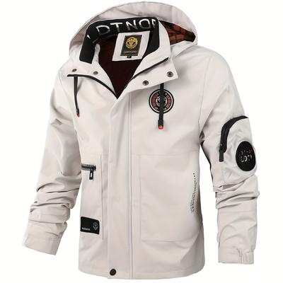 TEMU Men' New Jacket Men's Thin Casual Multi-pocket Outdoor Windbreaker Jacket Jacket Men's Removable Hat Outdoor Jacket Male