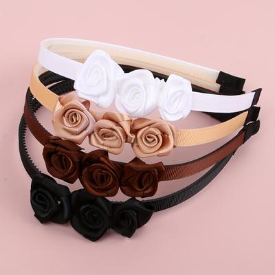 TEMU 4pcs Simple Fabric Flower Headbands Cute Plastic Headbands Fashionable Flower Headbands Versatile Headbands Hair Accessories