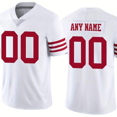 TEMU Men's Football Jersey With Customized Name And Number Embroidery, Stylish Comfy Top For Summer Training &