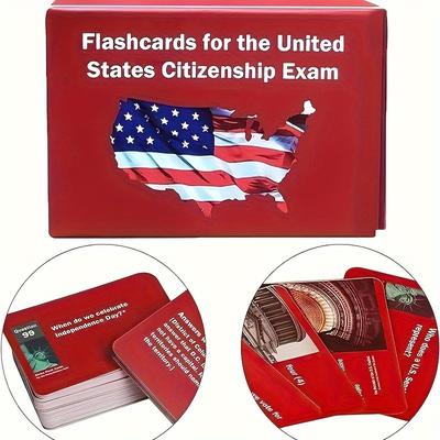 TEMU United States Citizenship Exam Study Flashcards - 100 Glossy Finish Questions And Answers For Test Preparation