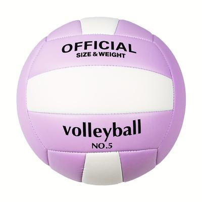 TEMU 1pc Official Size Volleyball, Adult Outdoor Indoor Soft Pvc, Surface, Ladies Sports Equipment, For Play, , Training, In Purple & White