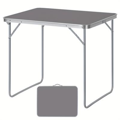 TEMU Patio Folding Table, White And Grey Optional, 1pc, Outdoor Patio Party Folding Portable Table