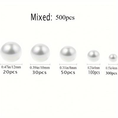 TEMU 500pcs Elegant White Pearls - Vase Fillers, Table Scatters & Home Decor | Ideal For Weddings, Birthdays & Parties | In 4mm, 6mm, 8mm, 10mm, 12mm Sizes