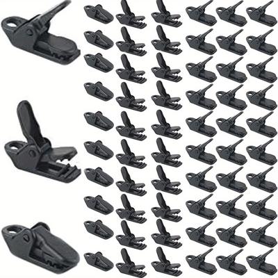 TEMU 60 Pack Black Tent Clamps - Universal Water-resistant Pc Material, Multi- Clips For Photos, Crafts, Display, Curtains, Awnings, Outdoor Camping, Canopies, Vehicle Covers, Pool Covers