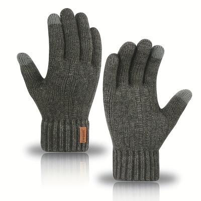 TEMU 1 Pair Of Autumn And Winter Warm Knitted Gloves, Alpaca Fabric, Soft, Comfortable, Breathable, , Outdoor Cold And Wind Protection, Fashionable And , Touch Screen