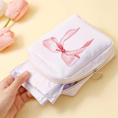 TEMU Chic Print Portable Sanitary Napkin Organizer - Spacious & Lightweight Multi-use Storage Pouch For Women