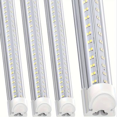 TEMU 10pcs 8ft Led Shop Lights - High , 270Â° Lighting, Energy- T8 Integrated Tubes With Clear Cover For Garage & Warehouse - , White, 120w 6000k, Fixture