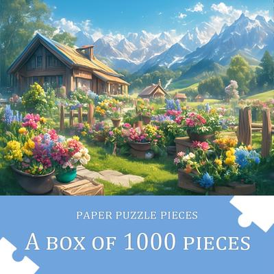 TEMU 1000pcs Scenic Landscape For Adults - Large 50x70cm/19.7x27.6in, Premium Thick & Paper, Portable Diy Art Decor, Frameless Birthday, Christmas, Halloween, Thanksgiving Gifts