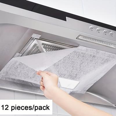 TEMU New 12/24pcs Kitchen Range Hood Oil-proof Cover, Oil-absorbing Film Oil-absorbing Paper Filter Mesh, Disposable Side Oil