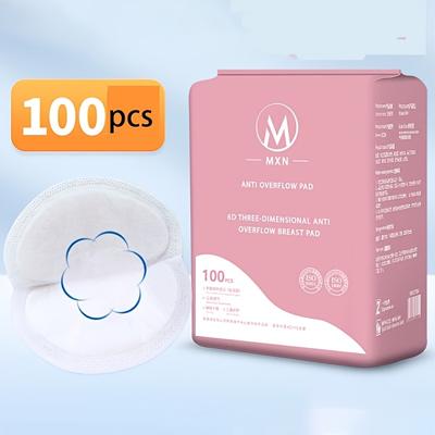 TEMU 100pcs Ultra-thin Disposable Breast Pads For Postpartum & Lactation - Breathable, Leak-proof Nursing Pads With Individual Packaging, 4d Overflow Design For Protection