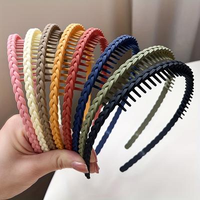 TEMU 8pcs Set, Women's Twist Braid, Anti-slip Hair Accessories With Teeth, , Daily Use