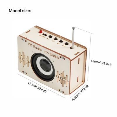 TEMU Diy Wooden Fm Radio Kit, Handcrafted Plywood Diy Radio Set, 87-108mhz Am/fm Band Radio Building Kit