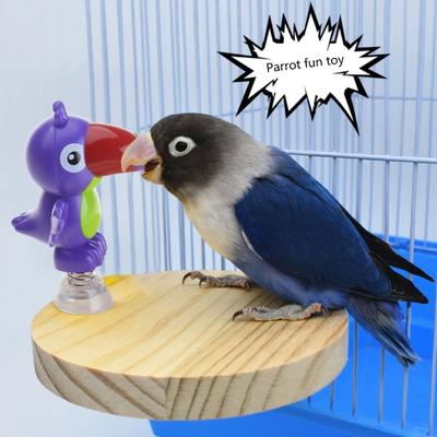 TEMU Interactive Parrot Perch Toy, Plastic Cage Accessory, Stand For Training And Play, Bird- Toy