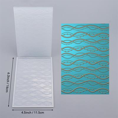 TEMU Bead Line 3d Embossing Folder Texture Pattern Background Diy Scrapbooking Craft Supplies For Embossing, Template Molds, Decorative Crafts Making