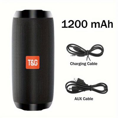 TEMU Portable Outdoor Wireless Bass Speaker With Charging Cable And Aux Cable - Wireless Audio Subwoofer Plug-in Card U Disk 3d Surround, Tws Stereo Subwoofer Rod Hands-/fm/tf Card/u Disk, Tg117