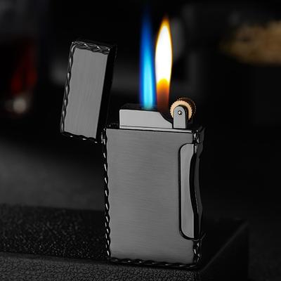 TEMU Aluminum Lighter, Creative Grinding Wheel Design, Side Pressure Direct Charging, No Electricity Needed, Men's Tool & Accessory