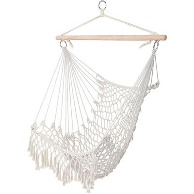 TEMU Chair Hanging Rope Swing, Net Air/ Deluxe Cotton Rope Sling W/tassel For Bedroom, Beach, Yard, Patio, Porch, Garden, Indoor/outdoor Space ()