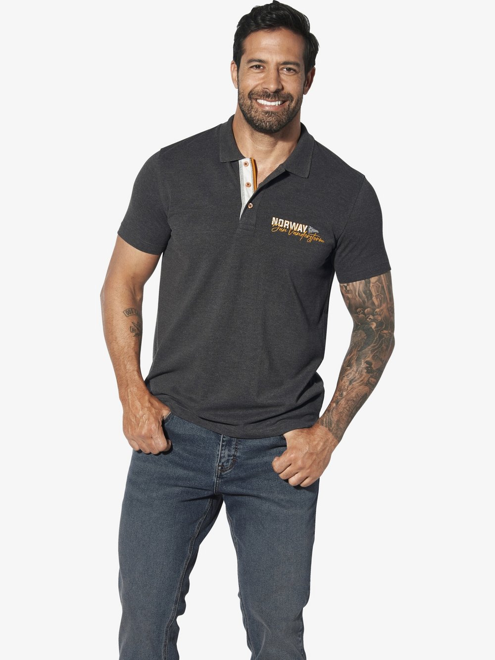 Jan Vanderstorm Poloshirt Herren grau, 5XL Image