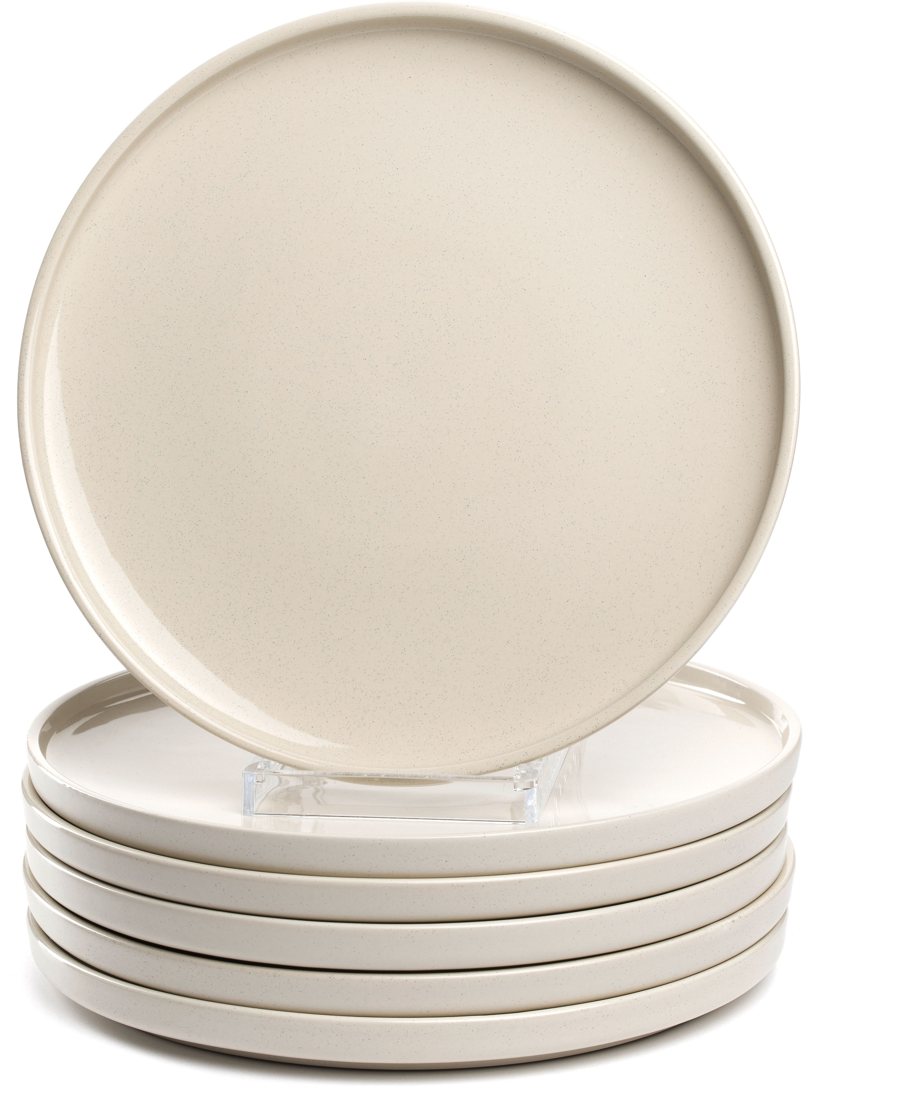 Teller-Set LEONARDO "Speiseteller ROMA, Keramikteller, ca. 27 cm, 6-teilig", beige (creme), 6 Stk., Keramik, Geschirr-Sets, Teller Set, Geschirr-Set, Service, spülmaschinengeeignet