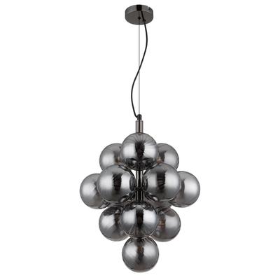 GLOBO LIGHTING LED-Hängeleuchte "CONOR", schwarz (schwarz, chrom), 13 flammig, Ø 12,00cm H: 120,00cm,, Lampen, rauchfarb