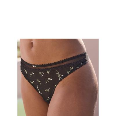 String VIVANCE "Thea", Damen, Gr. 44/46, schwarz (schwarz, geblümt), Mesh, Obermaterial: 83% Polyamid, 13% Elasthan, 4% 