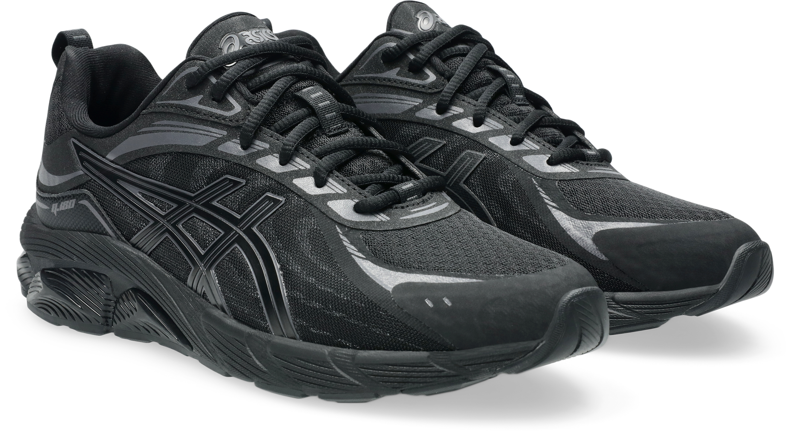 Sneaker ASICS SPORTSTYLE "GEL-QUANTUM 180 VIII", Damen, Gr. 44, schwarz (schwarz, obsidian grau), Leder, Synthetik, Schuhe Sneaker