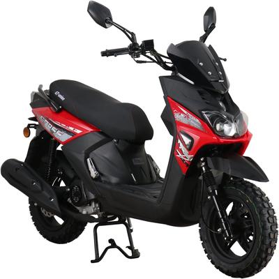 Motorroller GT UNION "Cross 2.0 125", rot (rot, schwarz), Motorroller & Mofas, 85 km/h, Luftgekühlter Motor, B:75cm H:115cm L:204cm, Topseller