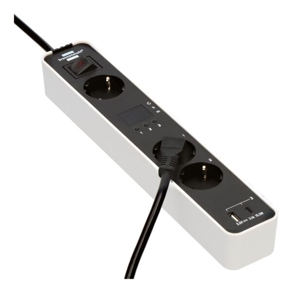 Brennenstuhl 3-fach Steckdosenleiste »Exolor« mit 2 USB-Ladebuchsen weiß weiß Image