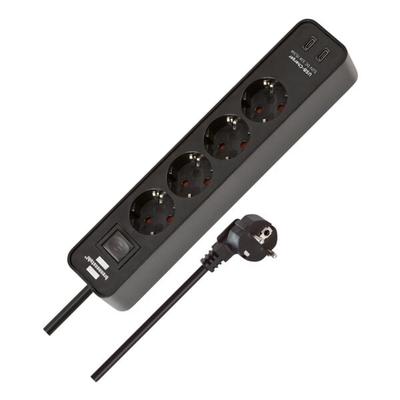 Brennenstuhl 4-fach Steckdosenleiste »Exolor« mit USB-C schwarz schwarz