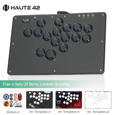 Haute42 FightStick Joystick Arcade Hitbox Button Rim Leverless Controller For PC/PS4/PS5/Switch