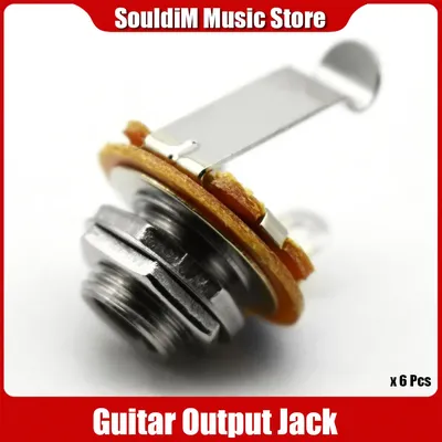 6pcs 1/4 6.35mm Switchcraft 1/4 6.35mm 2-Conductor Mono Chassis Guitar Jack Input Output Guitar