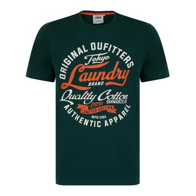 T-Shirts Bruton Vintage Retro Motif Cotton Jersey T-Shirt in Botanical Garden / L - Tokyo Laundry