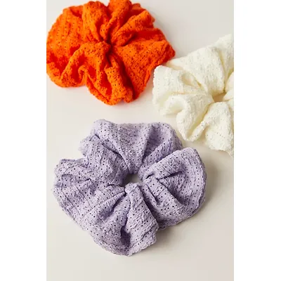 Ronnie Ruffle Jumbo Scrunchie at Free People in Ivory