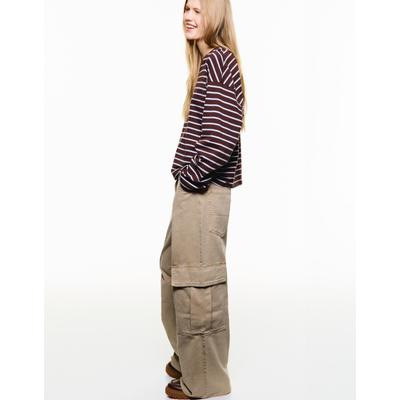 Bershka Utility Cargo Trousers Women 14 Beige