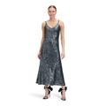 Abendkleid VERA MONT "Vera Mont Abendkleid mit Pailletten", Damen, Gr. 40, Normalgrößen, grau (grau olive), Obermaterial: 93% Polyester, 7% Elasthan. Futter: 100% Polyester., feminin, figurbetont lang, V-Ausschnitt, ohne Ärmel, Kleider, Glitzer