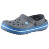 Clog CROCS "Crocband", Herren, Gr. 42, grau (grau, blau), Croslite, kontrastfarbene Details, sportlich, Schuhe, Sommerschuh, Gartenschuh, Poolslides, mit farbiger Laufsohle