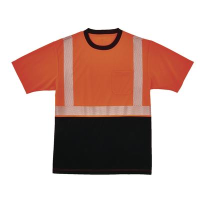 ergodyne GloWear 8280BK Class 2 Performance T-Shirt with Black Bottom, XX-Small, Orange (EGO22580)