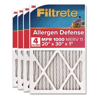 Filtrete Allergen Defense Air Filter, 20 x 30, 4/Carton (MMM98224CA)