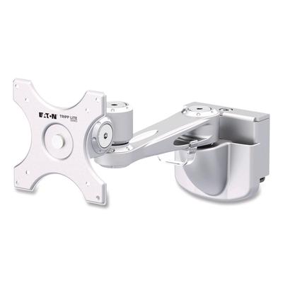 Tripp Lite by Eaton Single-Extension Monitor Mount for Slat Wall System for 32" TVs, 4.9w x 4.7d x 14.2h, Silver, Supports 22 lb (TRPDMSW1332MTAA)